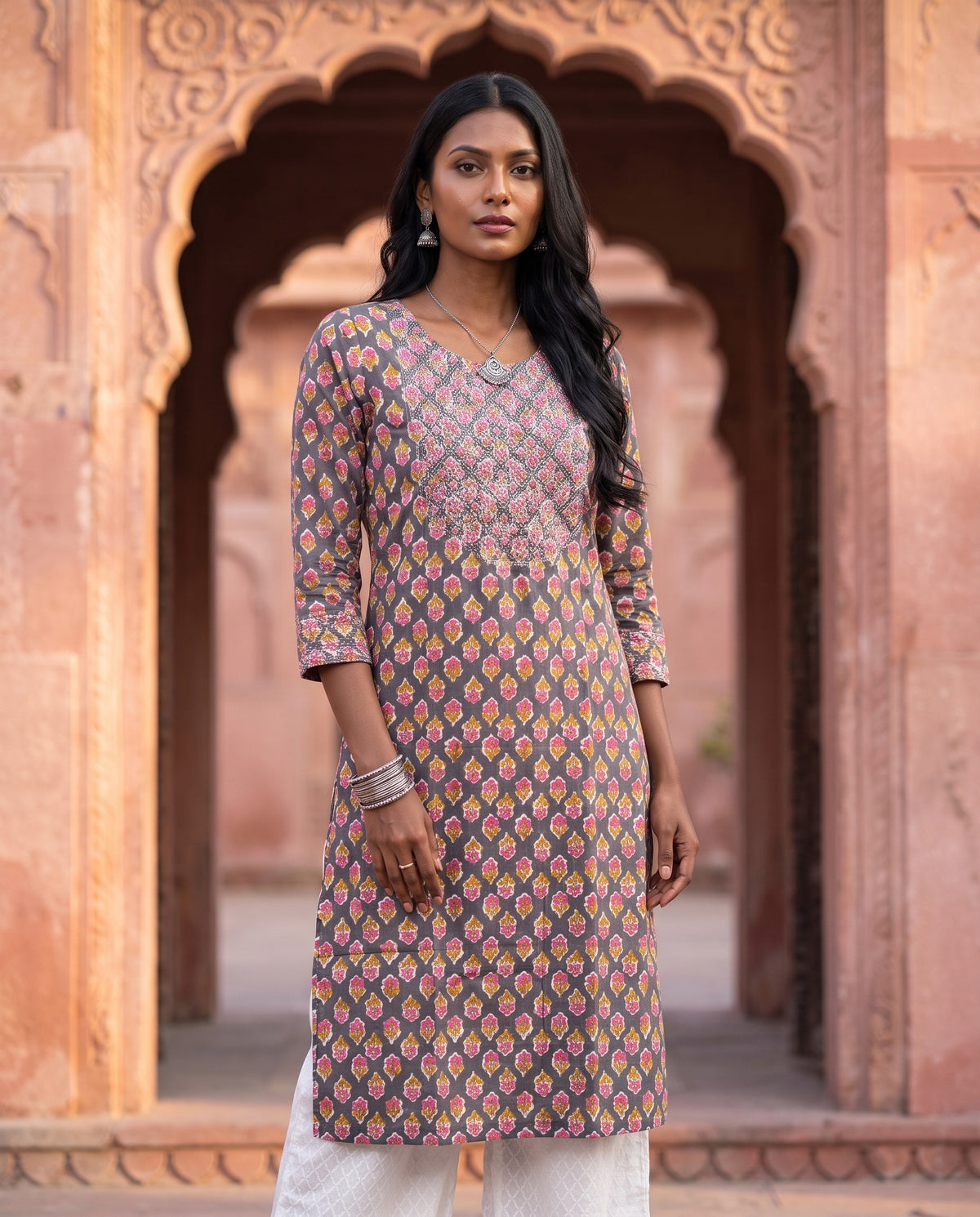 Mauve Buti Printed Co-ord Set