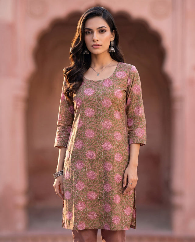 Mauve Floral Kurta