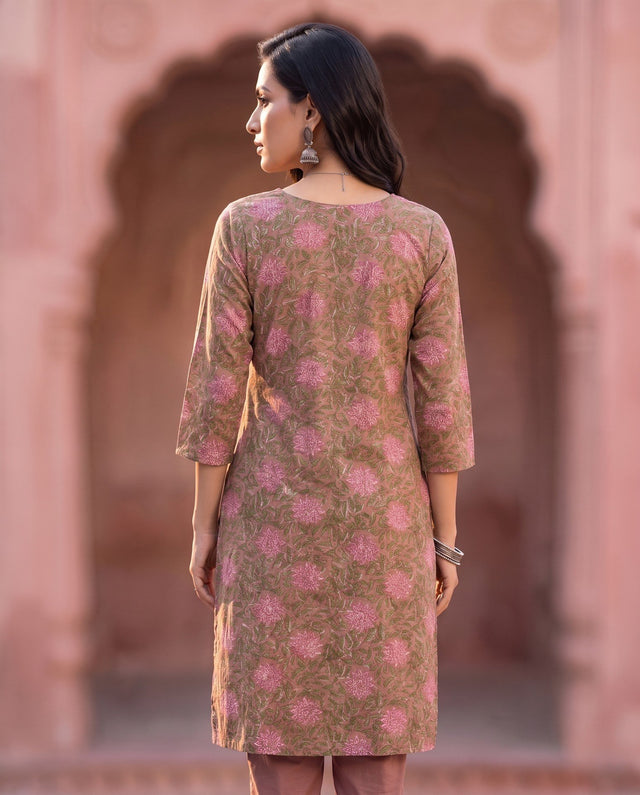 Mauve Floral Kurta