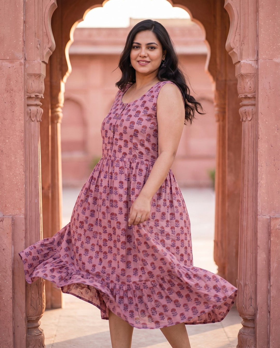 Mauve Marigold Dress – styled look