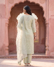 Mint Chikankari Straight Set 2