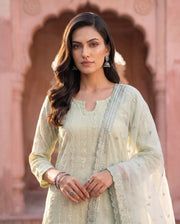 Mint Chikankari Straight Set 3