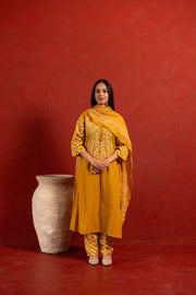 Amaira Mustard Pure Cotton Kurta Suit Set 1