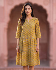 Mustard Floral Dress 1
