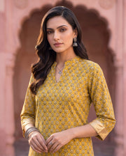 Mustard Floral Kurta 3