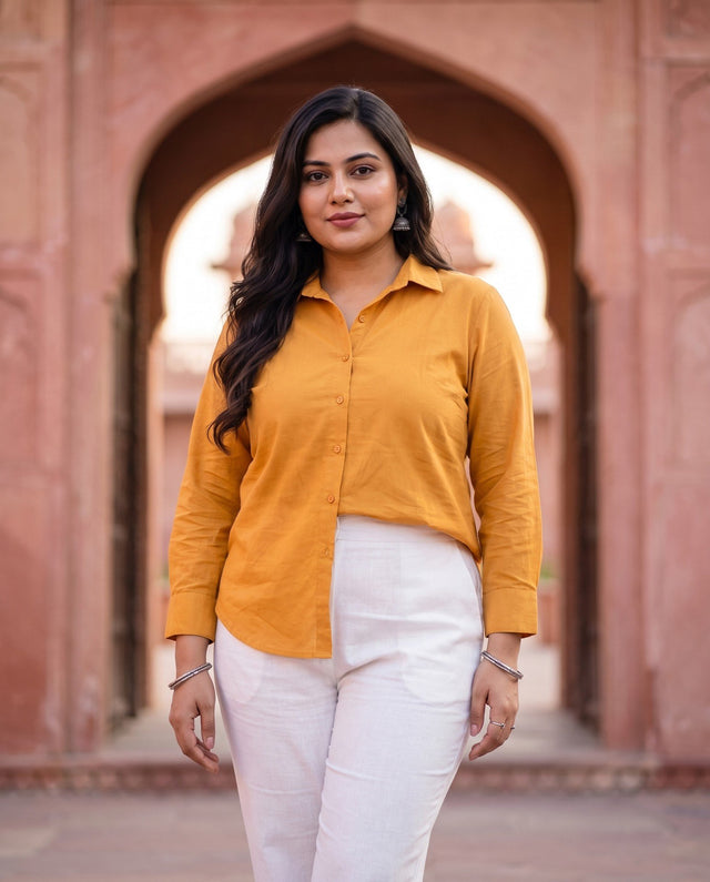 Mustard Plain Shirt