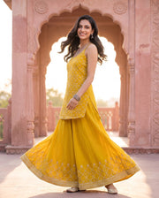 Mustard Sequin Cami Kurta 4