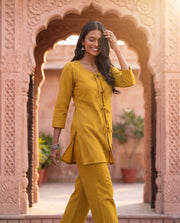 Mustard Tie-Front Booti Co-ord Set 3