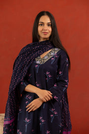 Nitara Navy Pure Cotton Kurta Suit Set 5