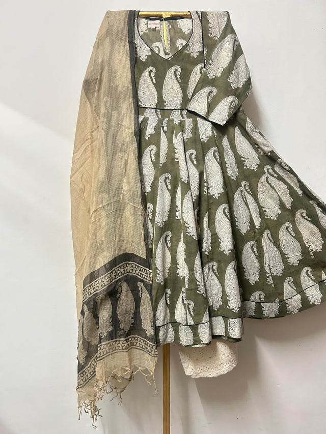 KHUSHA BROWN ANARKALI SET