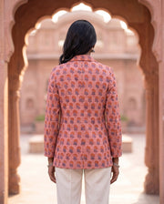 Pink Block-Print Blazer 2
