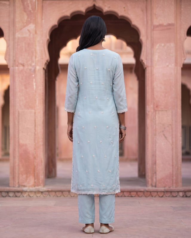 Powder Blue Pearl Kurta