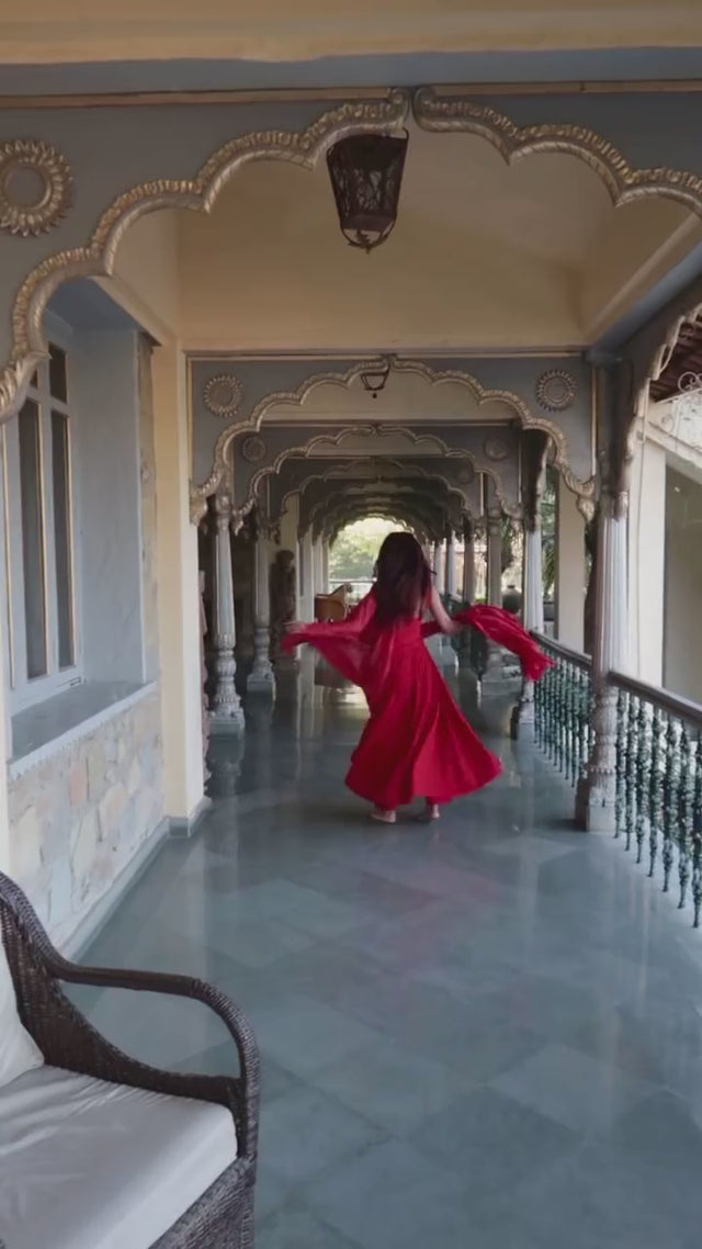 Noori Red Anarkali  Set