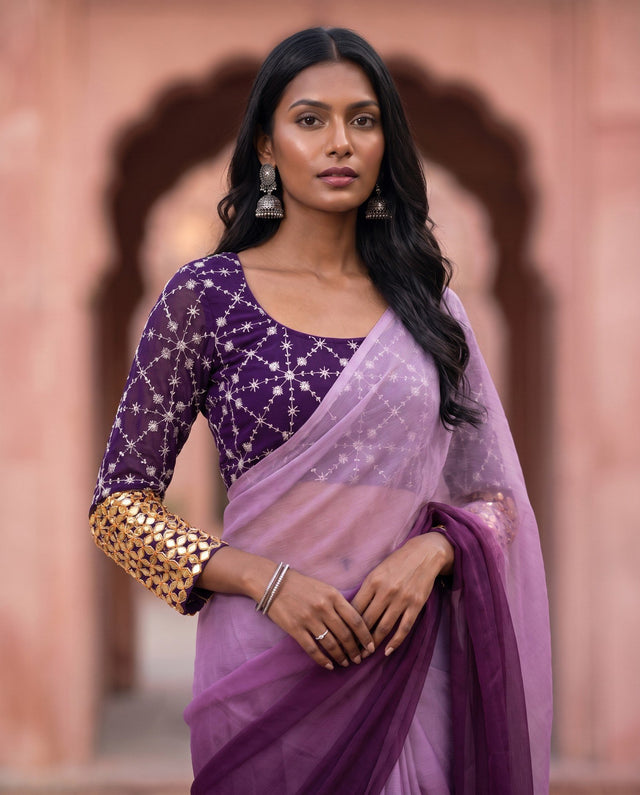 Purple Glam Sequin Blouse