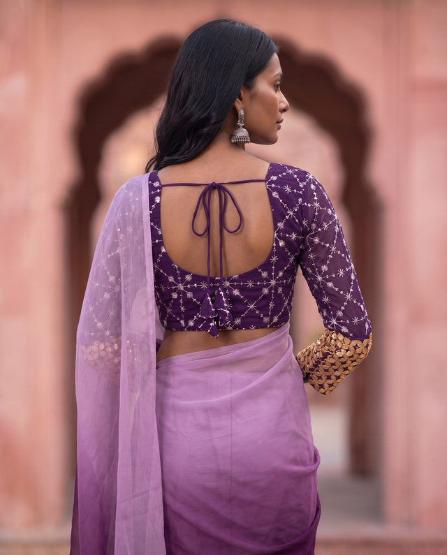 Purple Glam Sequin Blouse