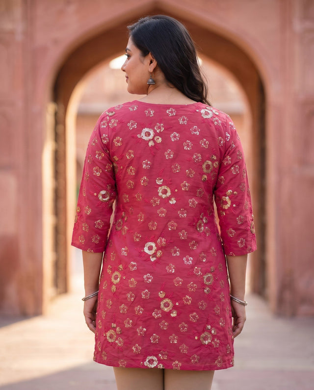 Rani Pink Sequin Kurta