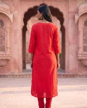 Red Silk Kurta 2