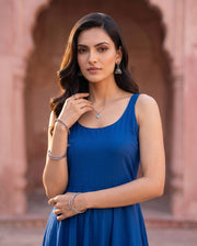 Royal Blue Sleeveless Anarkali 3