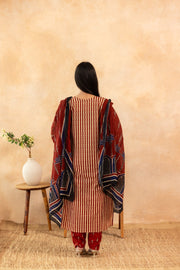 Aarna Rust Pure Cotton Kurta Suit Set 3
