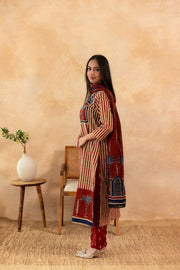 Aarna Rust Pure Cotton Kurta Suit Set 4