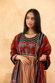 Aarna Rust Pure Cotton Kurta Suit Set 5