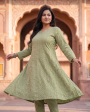 Sage Chikankari Kurta 4