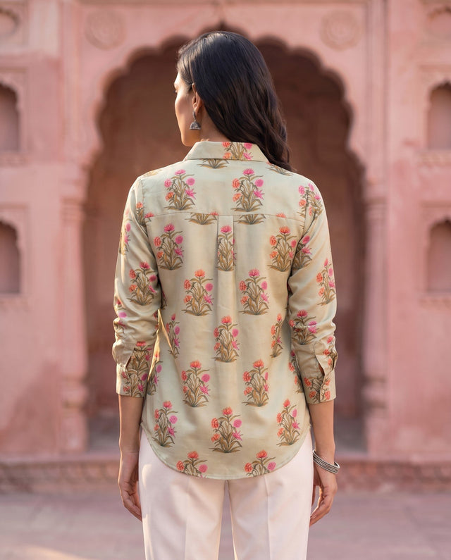 Sage Mughal Floral Shirt