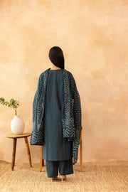 Meher Teal Pure Cotton Kurta Suit Set 3
