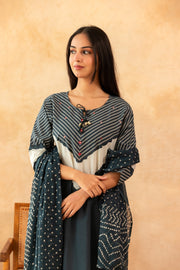 Meher Teal Pure Cotton Kurta Suit Set 5