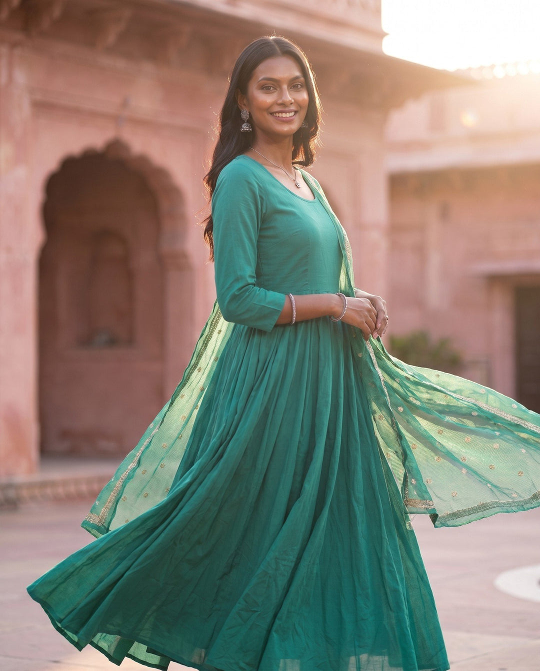 Teal Green Anarkali Set – styled look