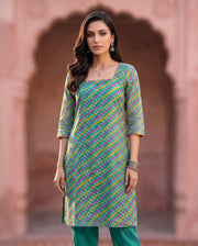 Teal Leheriya Co-ord Set 1
