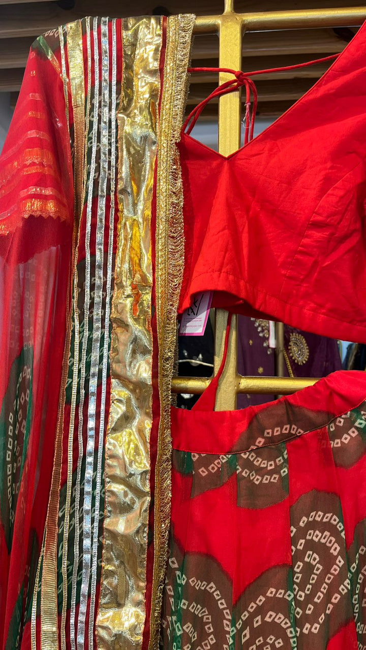 BLOOM RED LEHENGA SET Gulabo Jaipur