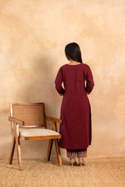 Roshni Wine Pure Cotton Co-ord Set 3