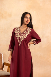 Roshni Wine Pure Cotton Co-ord Set 5