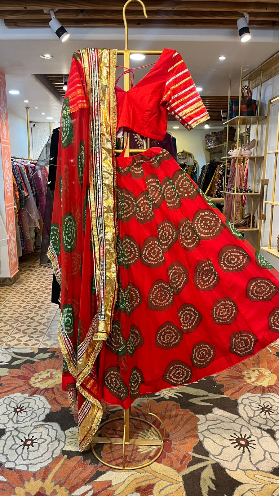 BLOOM RED LEHENGA SET Gulabo Jaipur