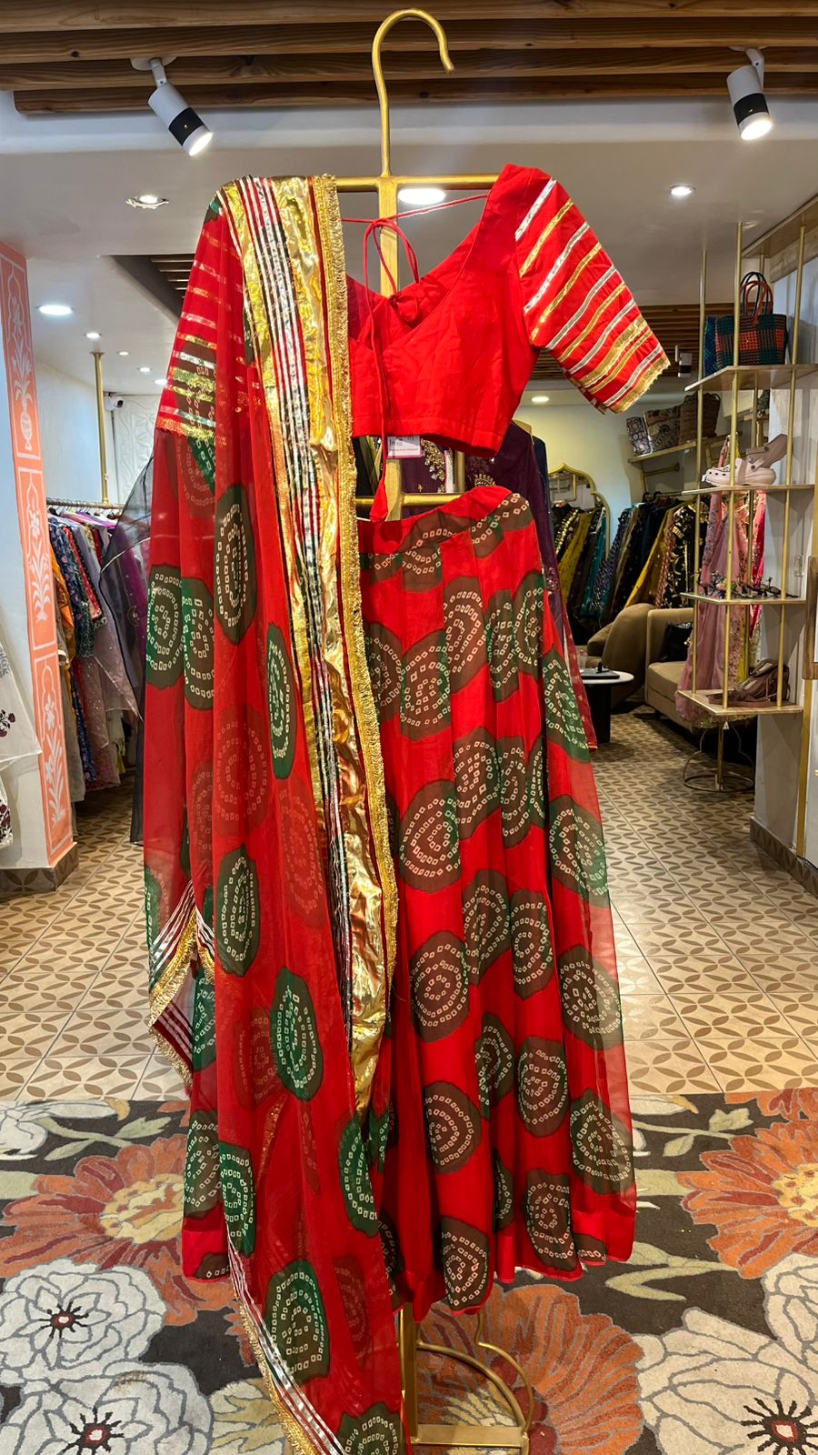 BLOOM RED LEHENGA SET Gulabo Jaipur