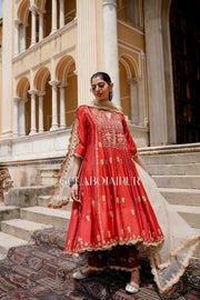 Gota Patti Afri Set With Block Printed Pants Anarkali Set And Organza Dupatta 1
