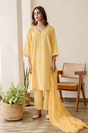 Anjuli Yellow Straight Kurta Set 3