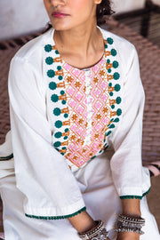 Arzu White Embroidered Co -Ord Set 2