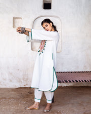 Arzu White Embroidered Co -Ord Set 6