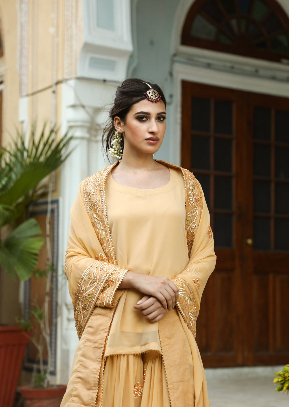 Afroz Beige Sharara Set Gulabo Jaipur