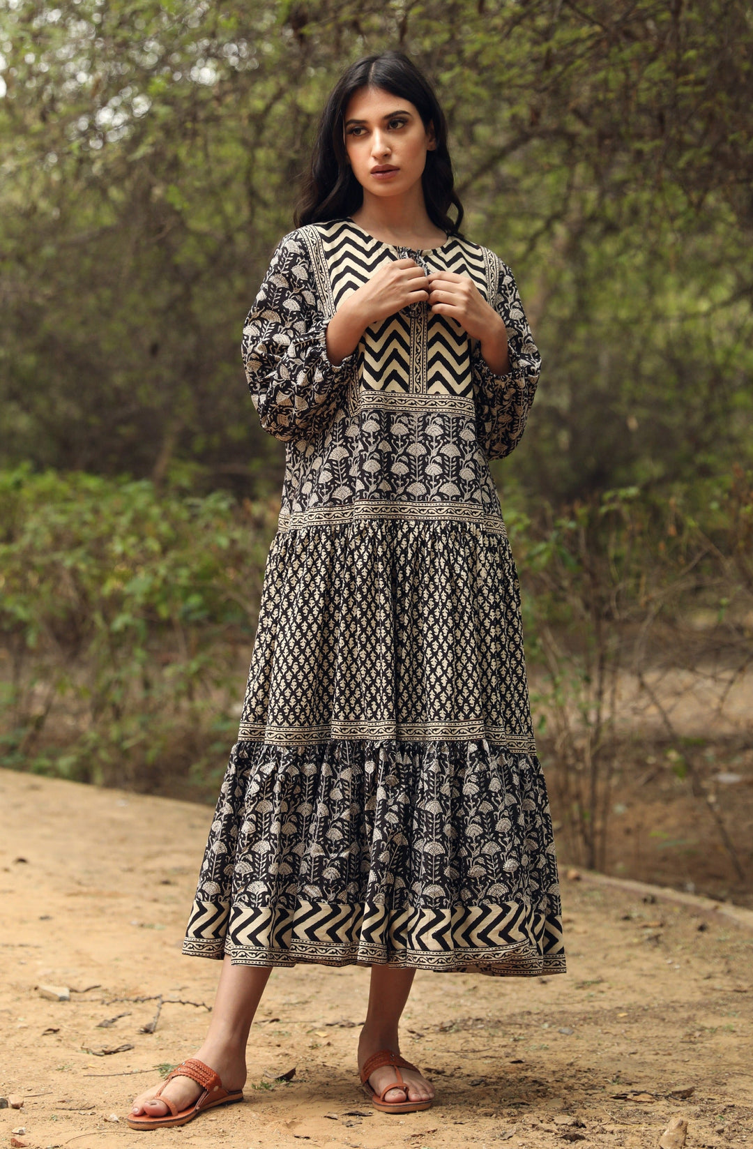 Ahana Black Dress Gulabo Jaipur