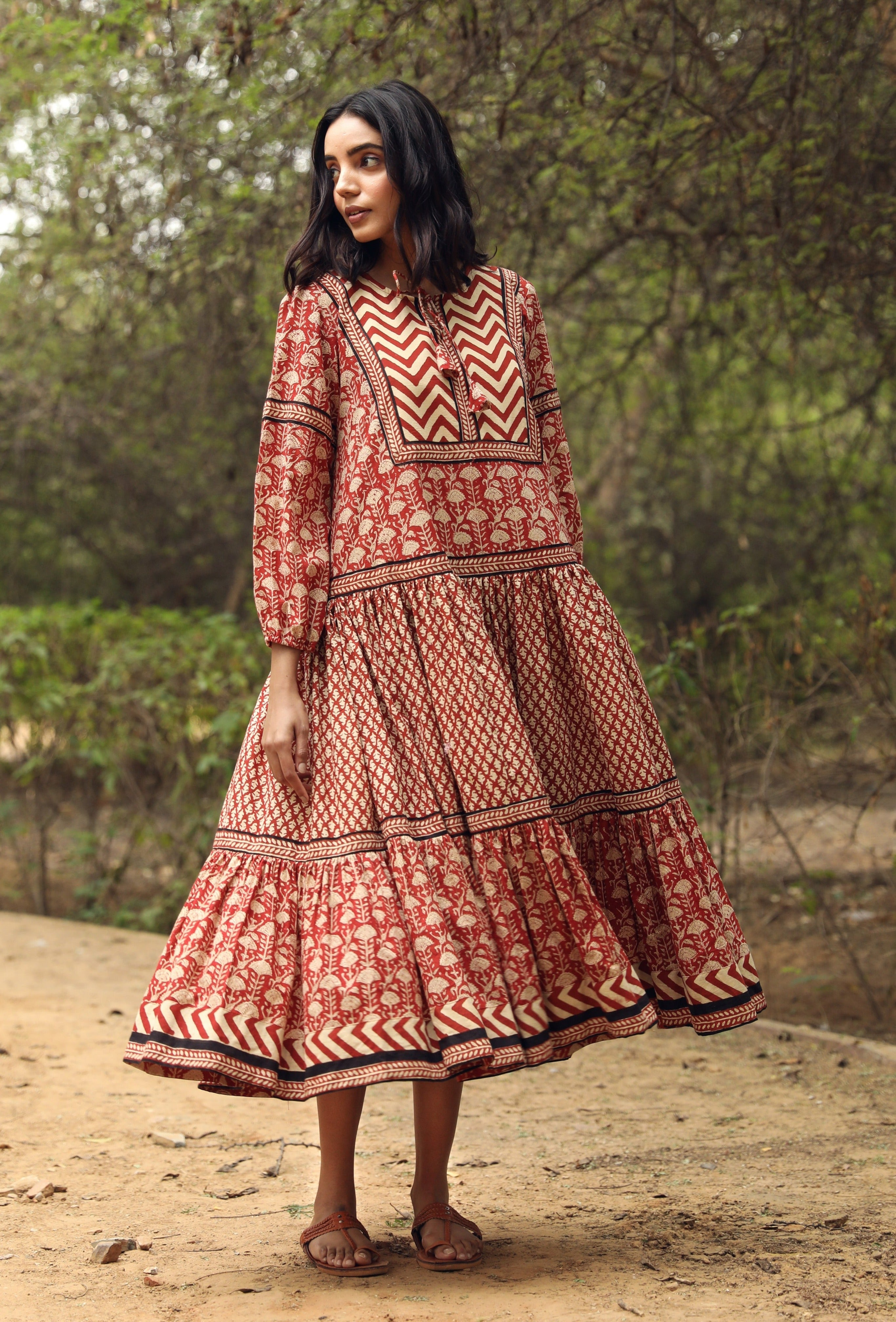 Ahana Red Dress Gulabo Jaipur