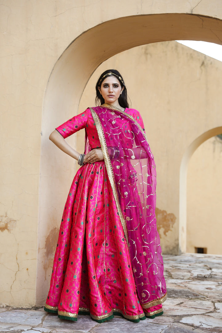 Aisha Pink Lehenga Set Gulabo Jaipur