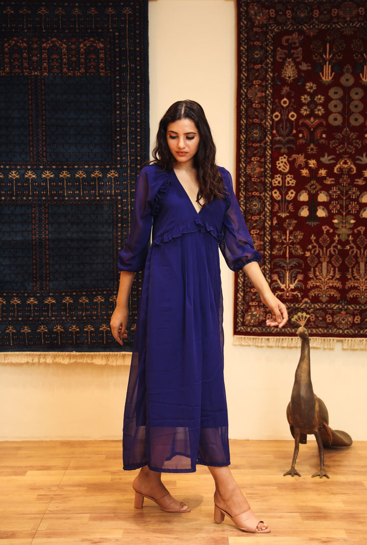 Amina Blue Dress Gulabo Jaipur