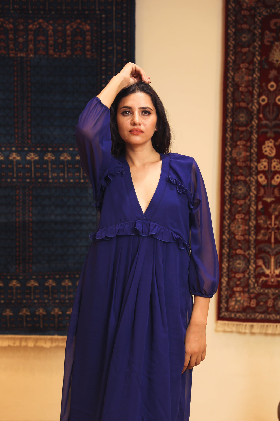 Amina Blue Dress Gulabo Jaipur