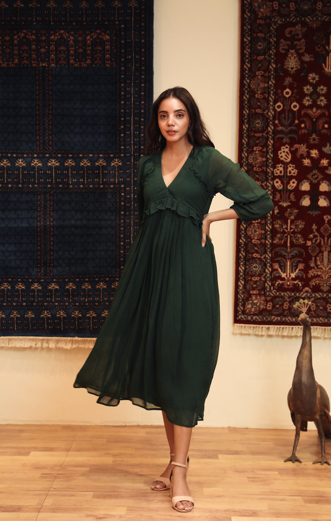 Amina Green Dress Gulabo Jaipur