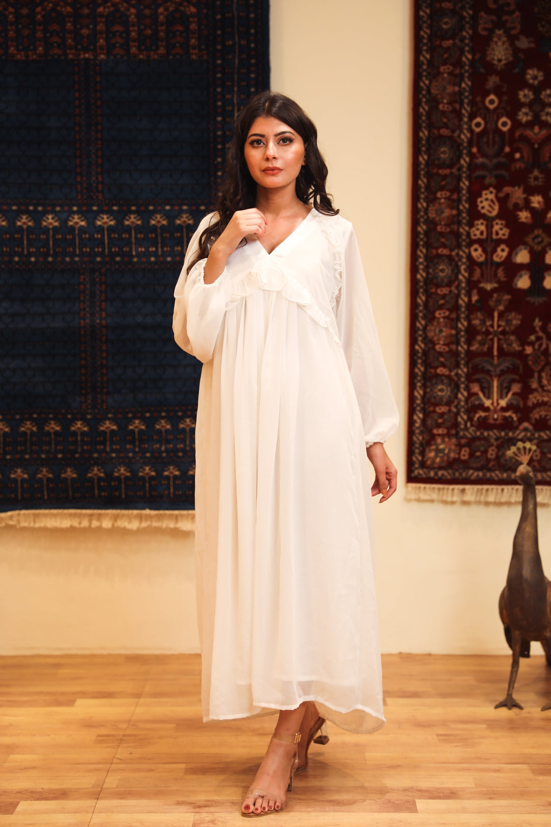 Amina White Dress Gulabo Jaipur