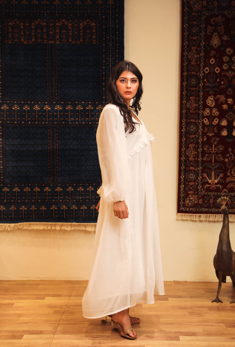 Amina White Dress Gulabo Jaipur