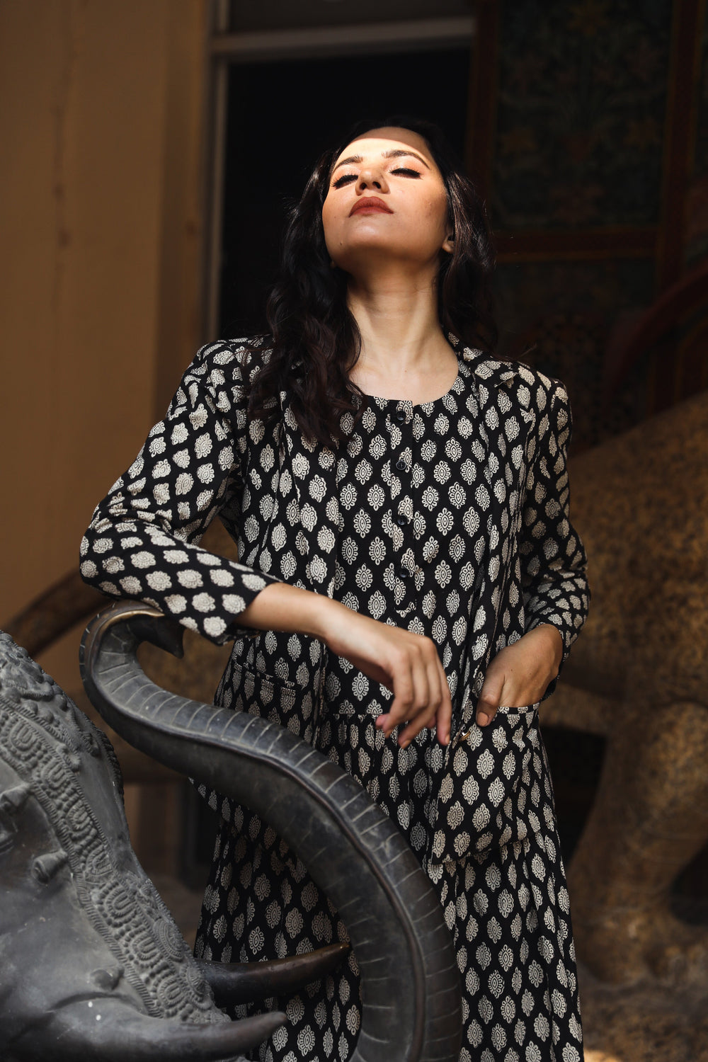 Aqsa Black Dress Gulabo Jaipur